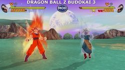 Goku se transforme en Super Saiyen God dans Dragon Ball Z budokai 3 (Mod).