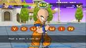 Kurilin doing his victory pose in the game Super Dragon Ball Z.
